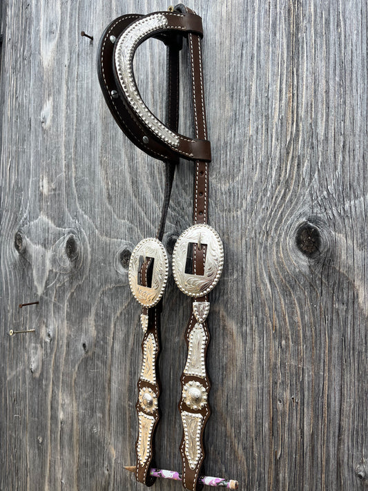 Double ear silver headstall