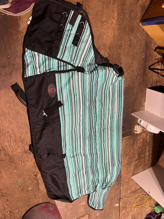 76β teal serape gently used looks next to new winter turnout