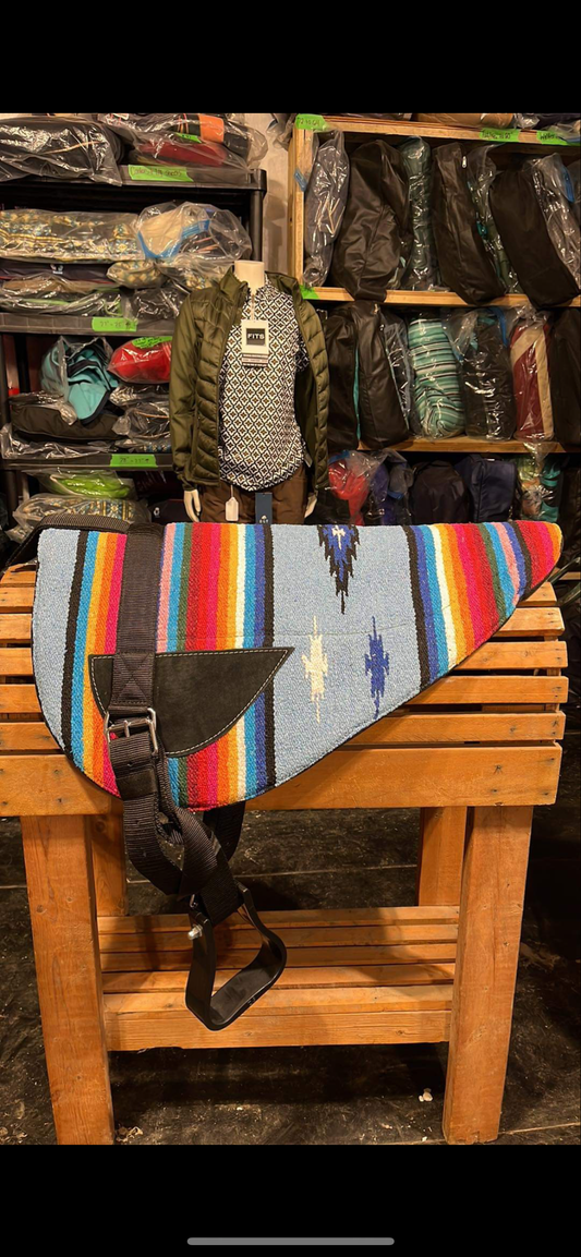 Serape bareback pad blue