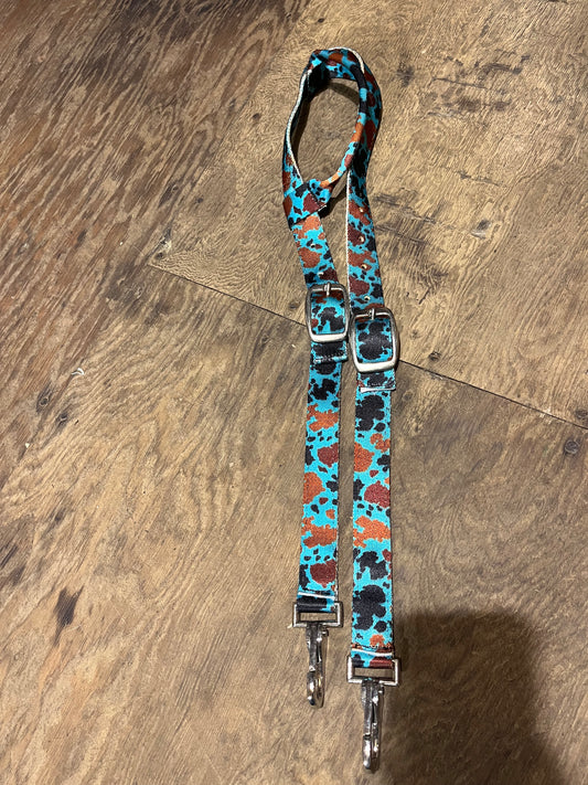 Printed nylon quick change one ear headstall with snaps