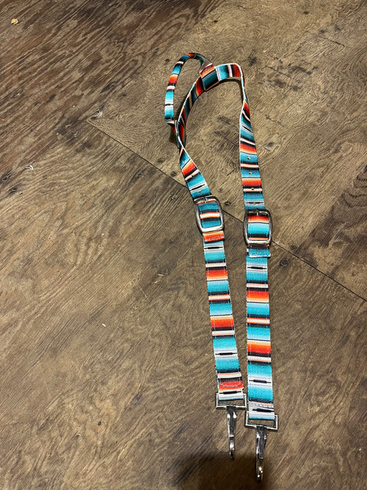Printed nylon quick change one ear headstall with snaps