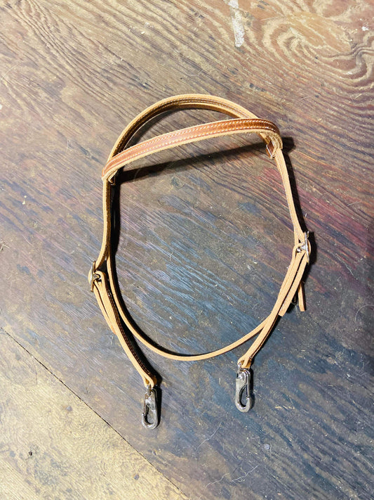 Harness leather browband quick change headstall
