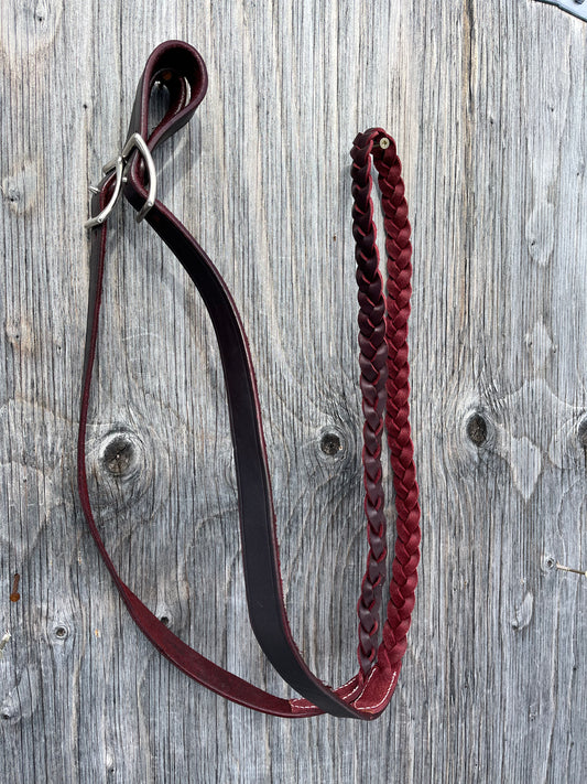 Braided leather adjustable reins