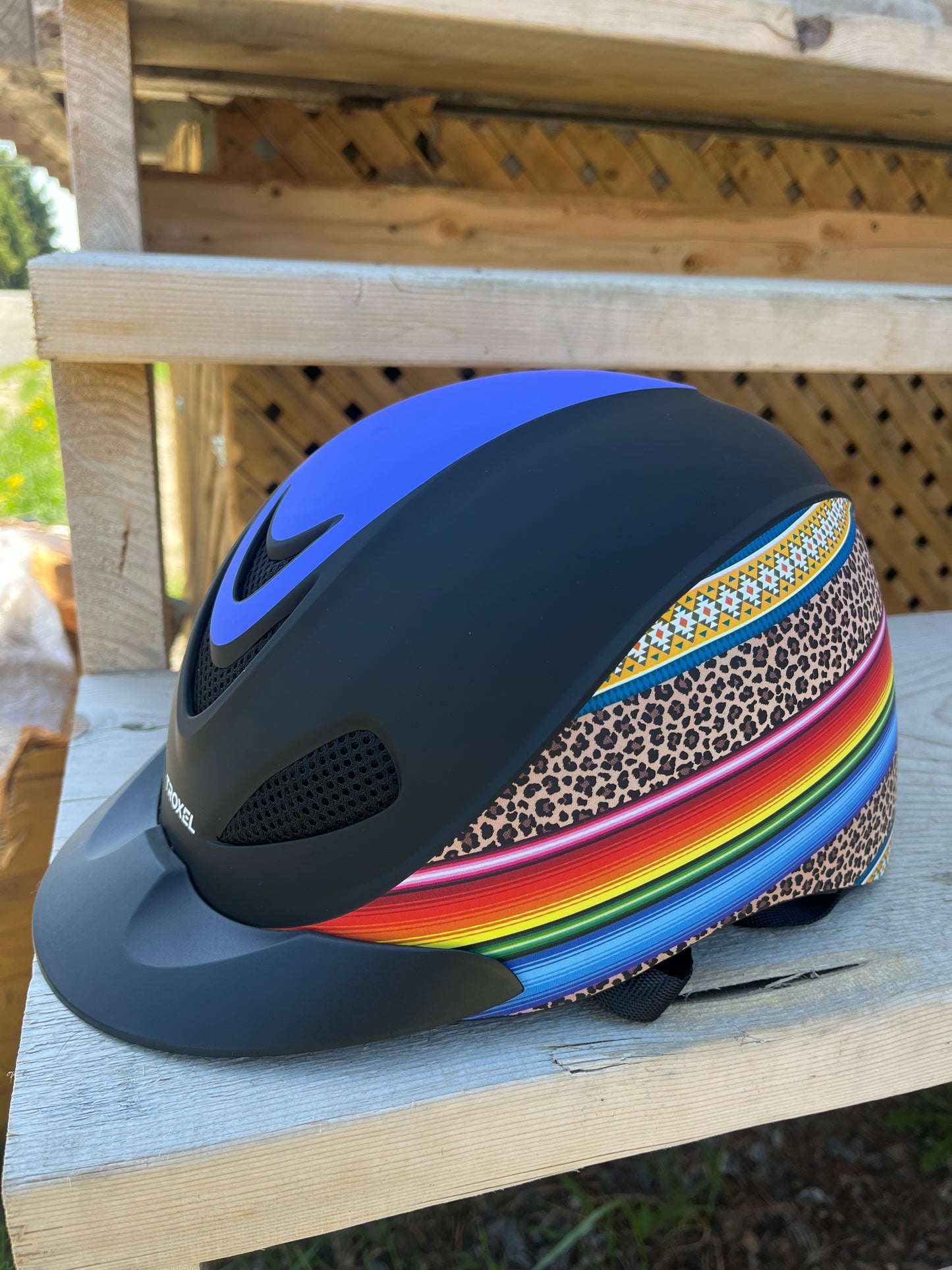 Leopard serape medium adjustable helmet
