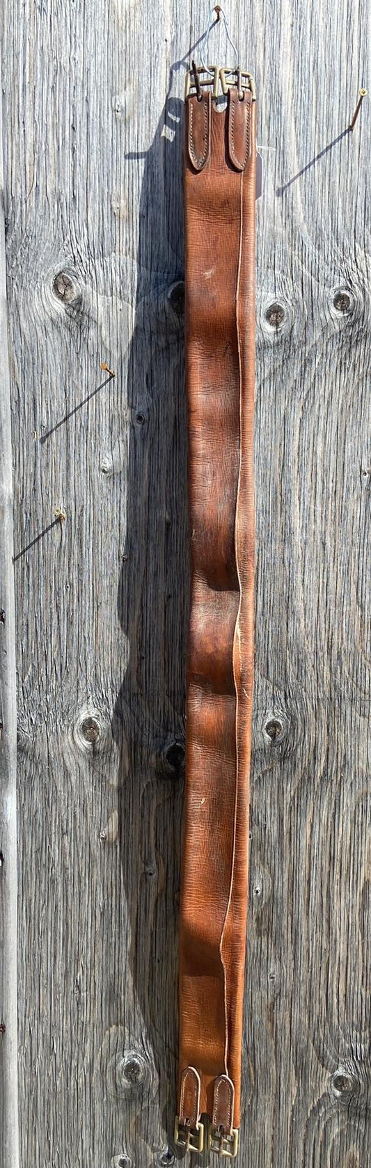 46” double flap leather girth