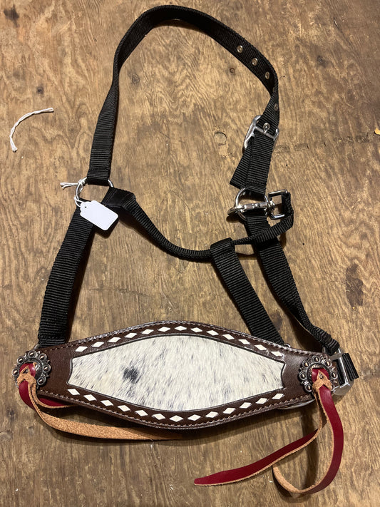 Cowhide bronc halter