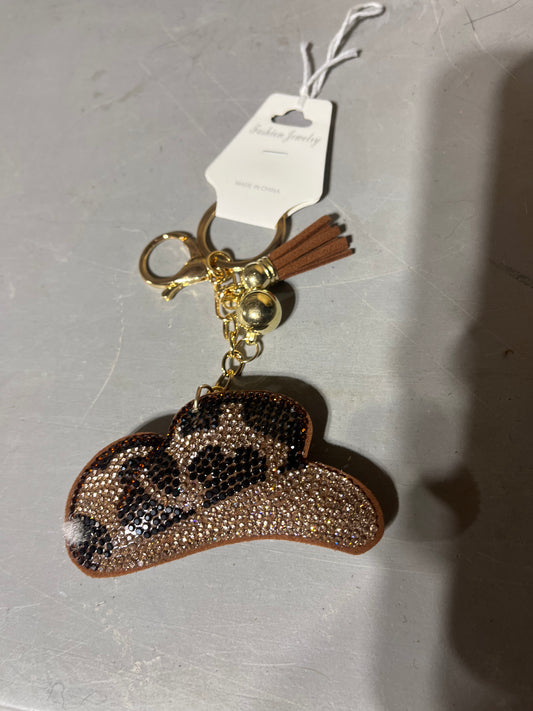 Cheetah hat keychain