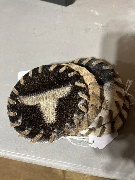 Cowhide coasters