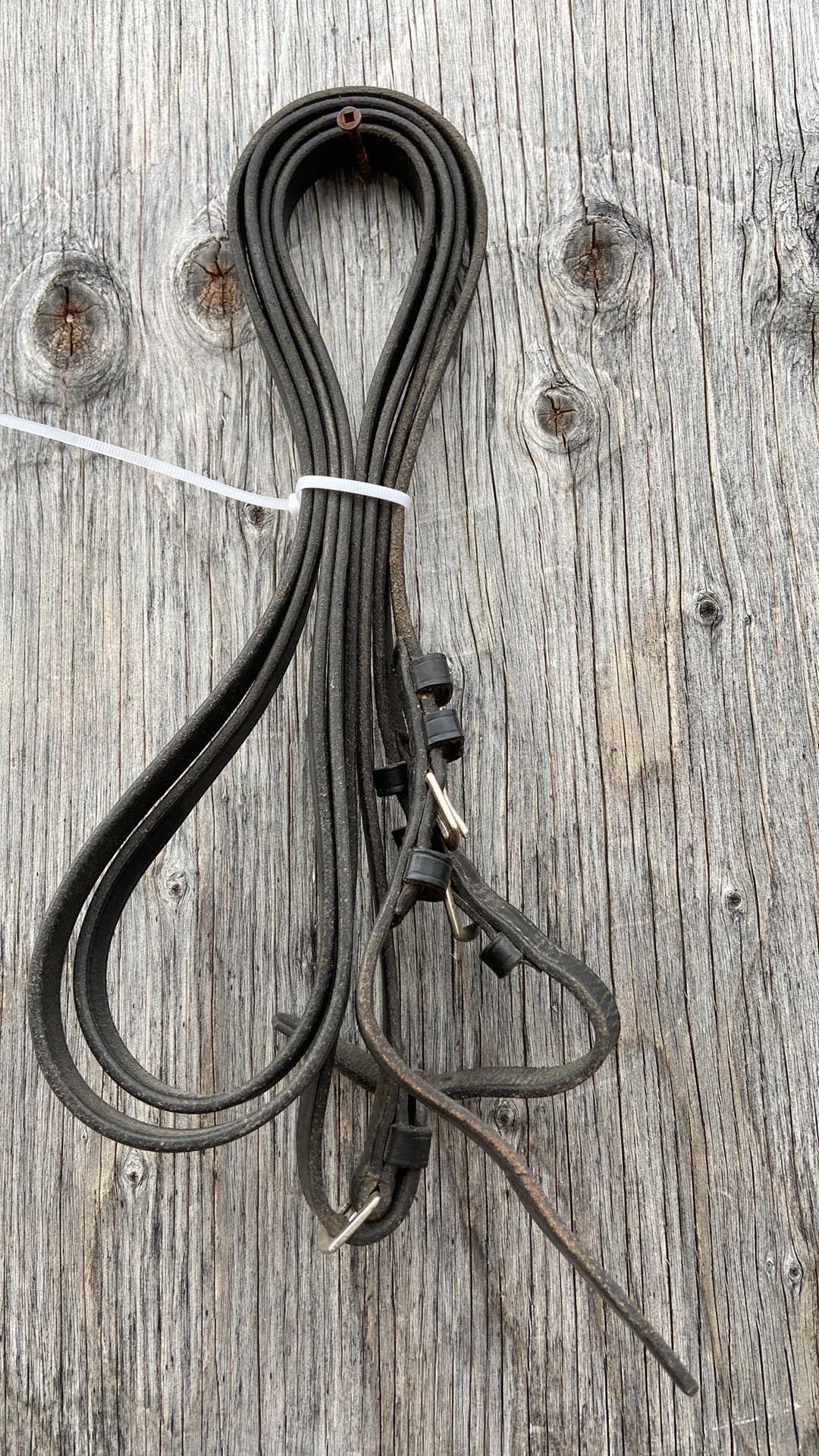 Black leather reins