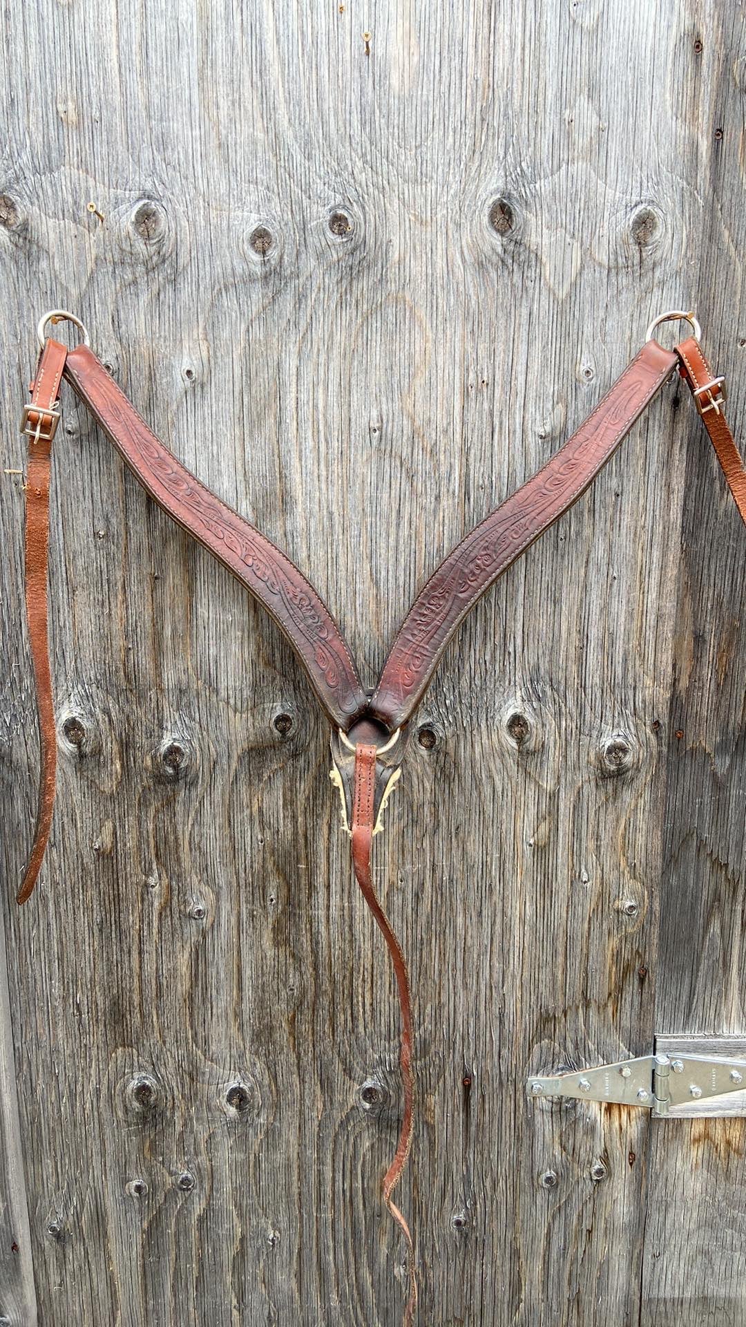 Used tooled leather breastplate