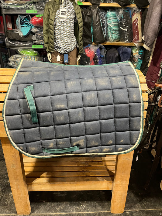 English saddle pad navy and green