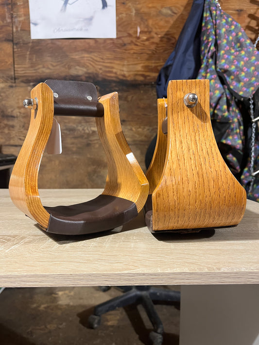 Wide wooden stirrups