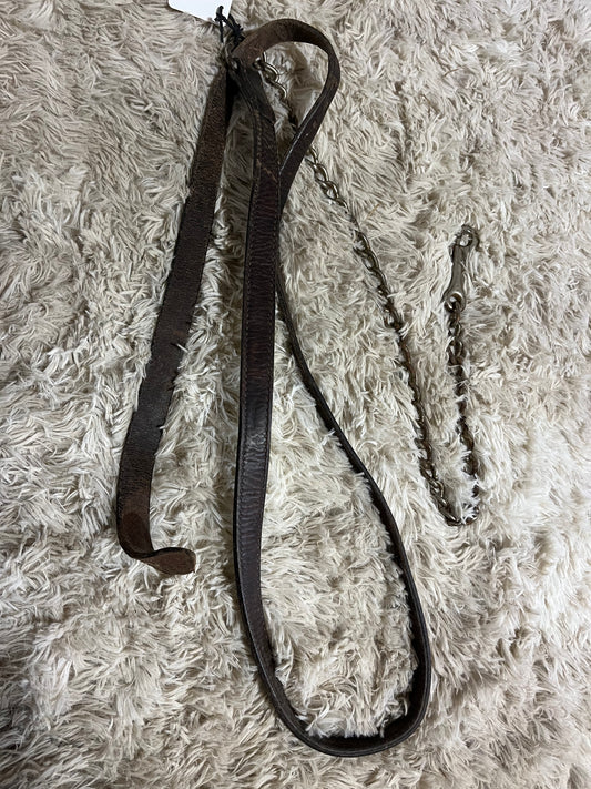 Leather lead with chain
