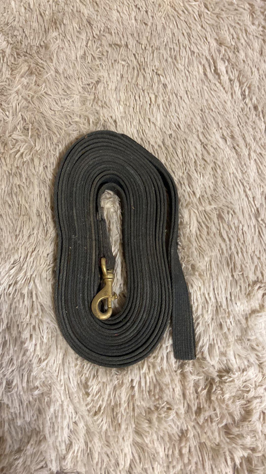 Black nylon lunge line with snap