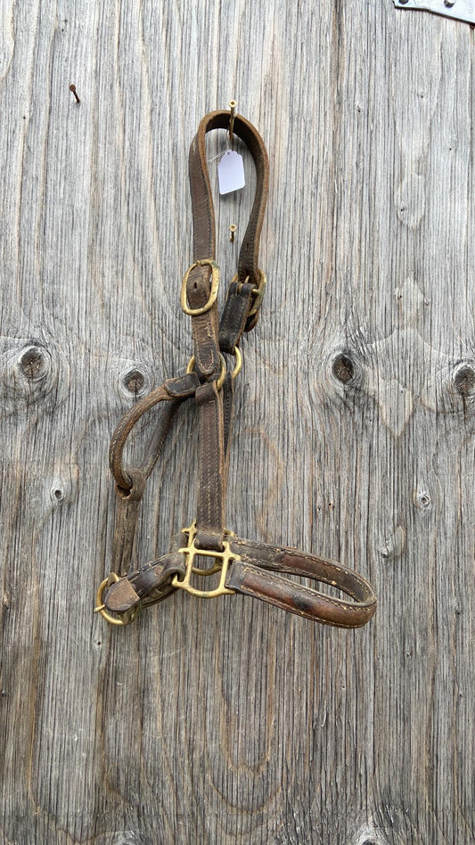Well used leather halter appears cob/ small horse