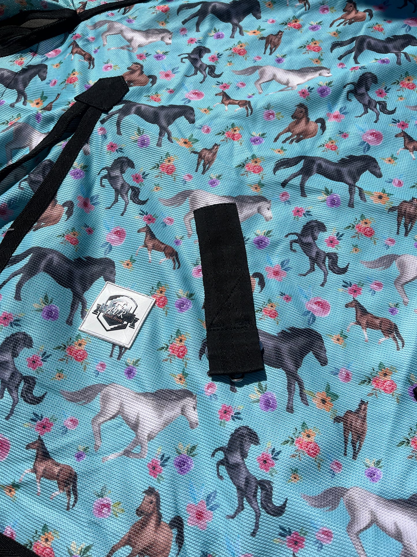 Horse print flysheet with neck