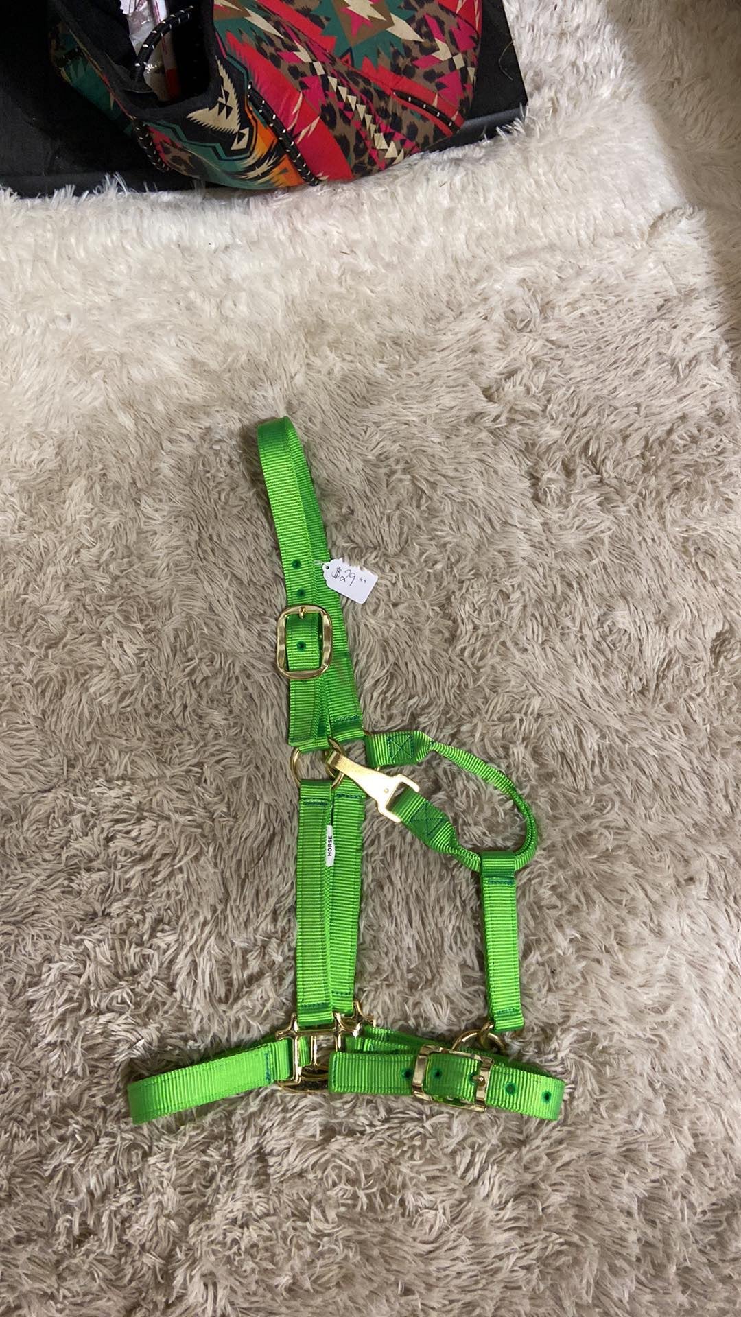 Lime green full size double ply halter new