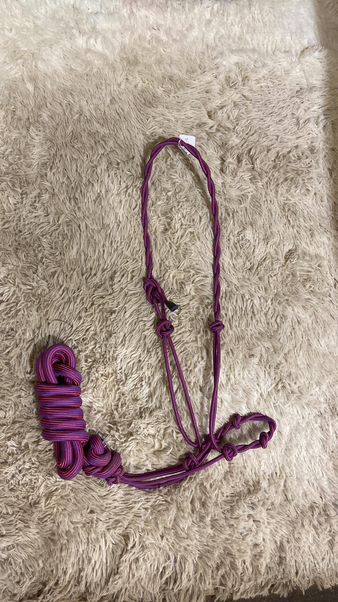 Rope halter with knots and lead new full size