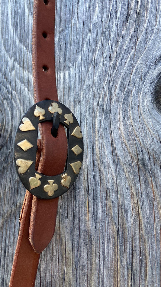 Gambler oiled harness leather one ear headstall