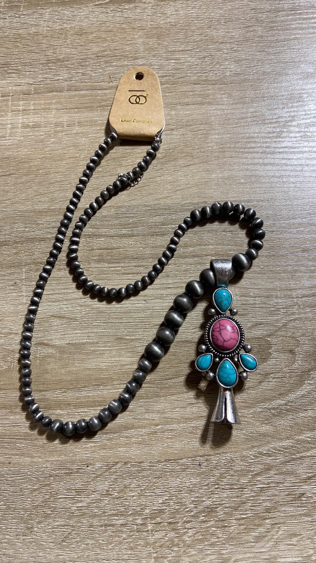 Antique turquoise stone necklace