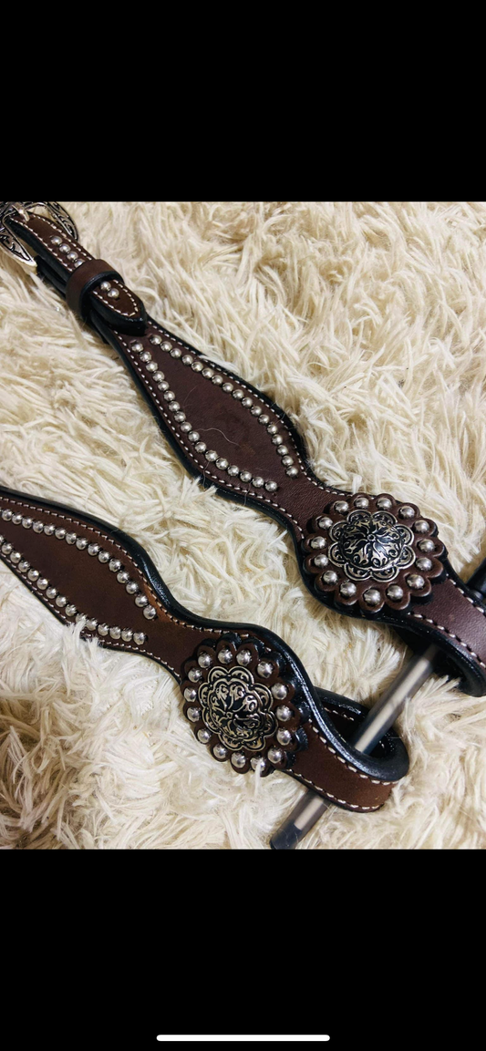 Spotted silver one ear thick soft headstall