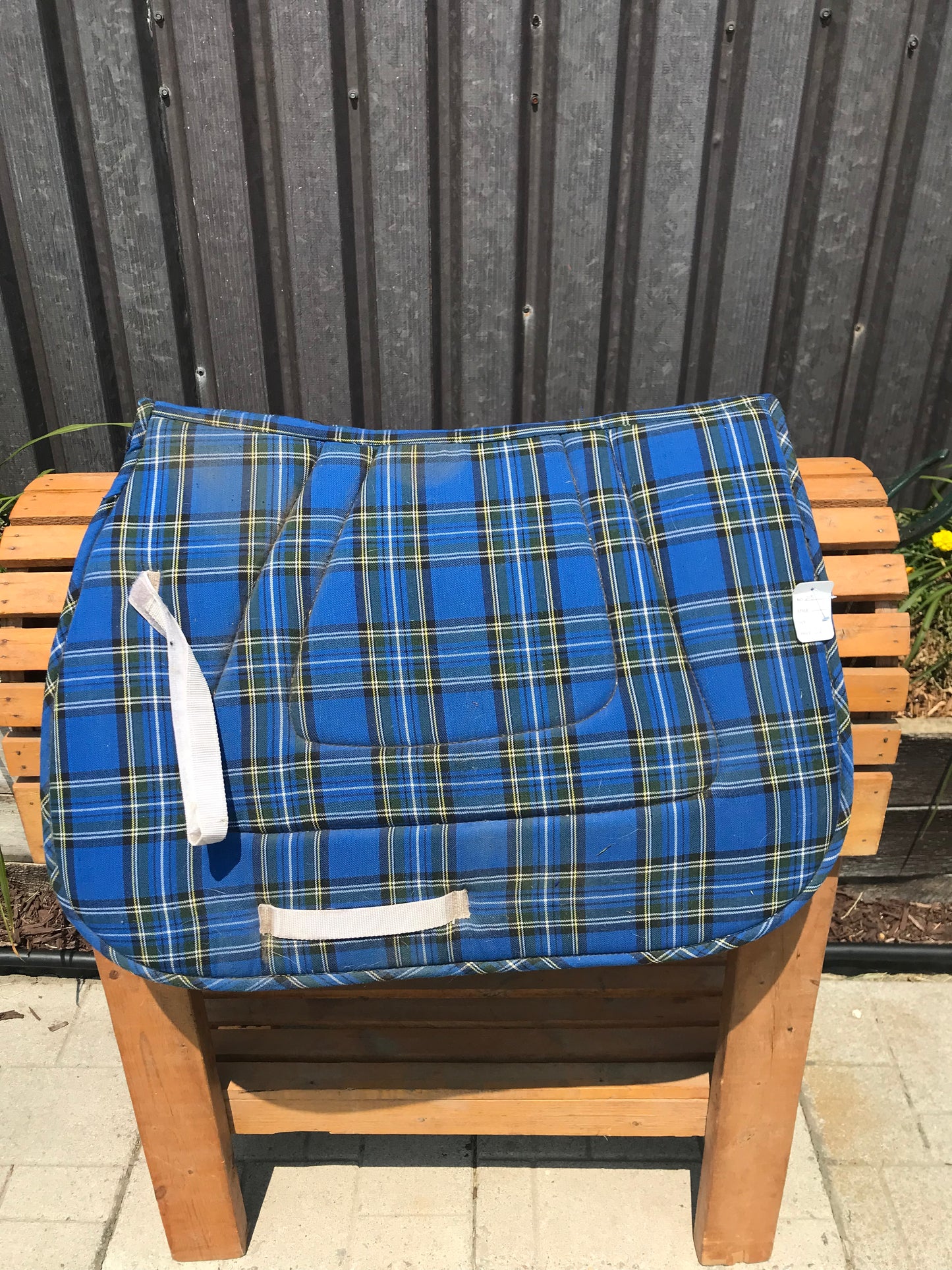 Used blue English saddle pad