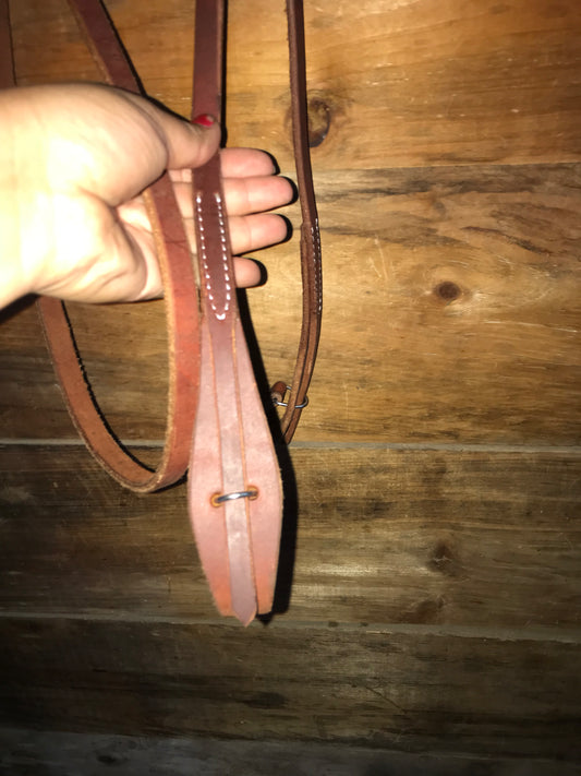 Harness leather quick change roping reins