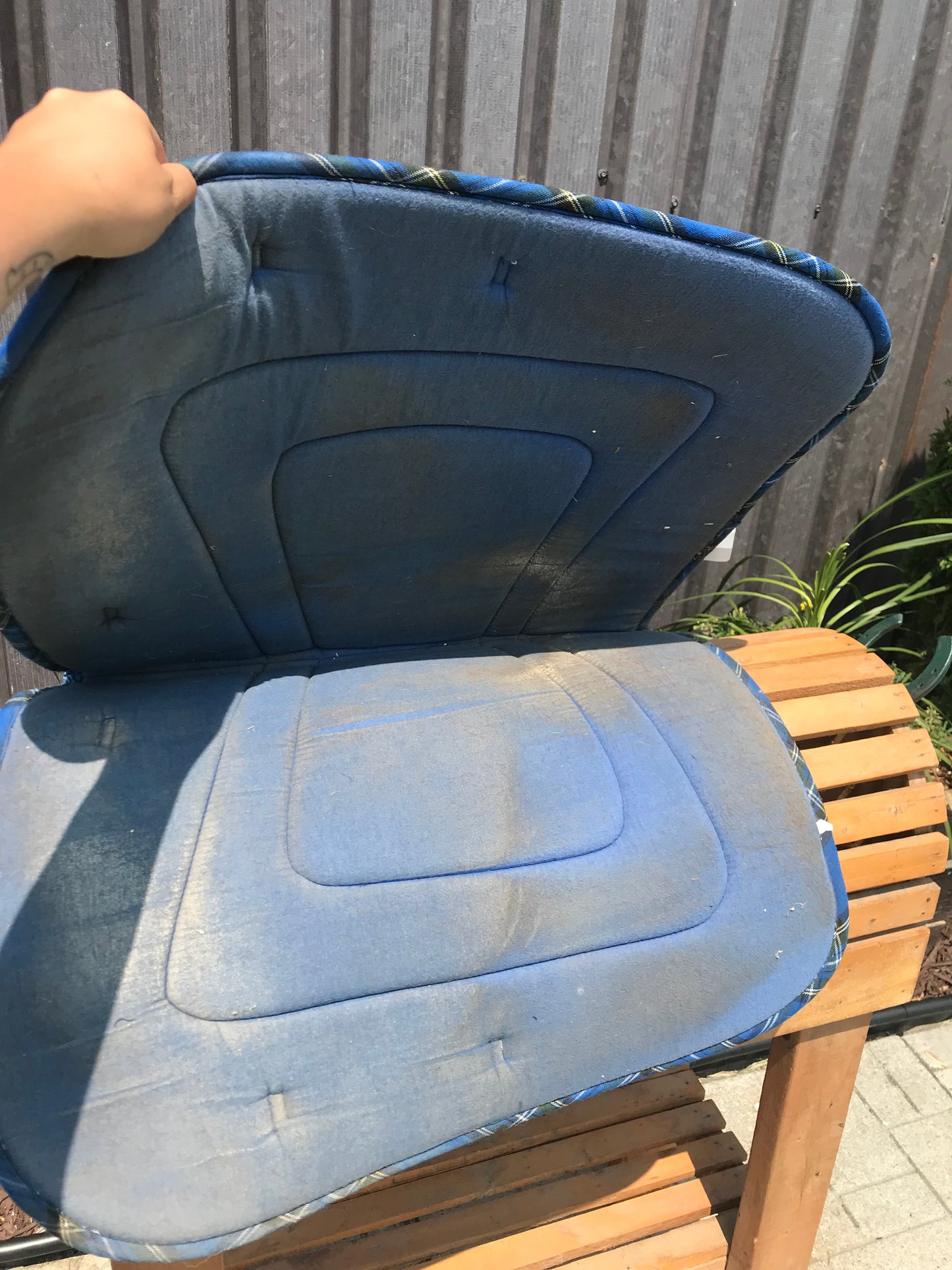 Used blue English saddle pad