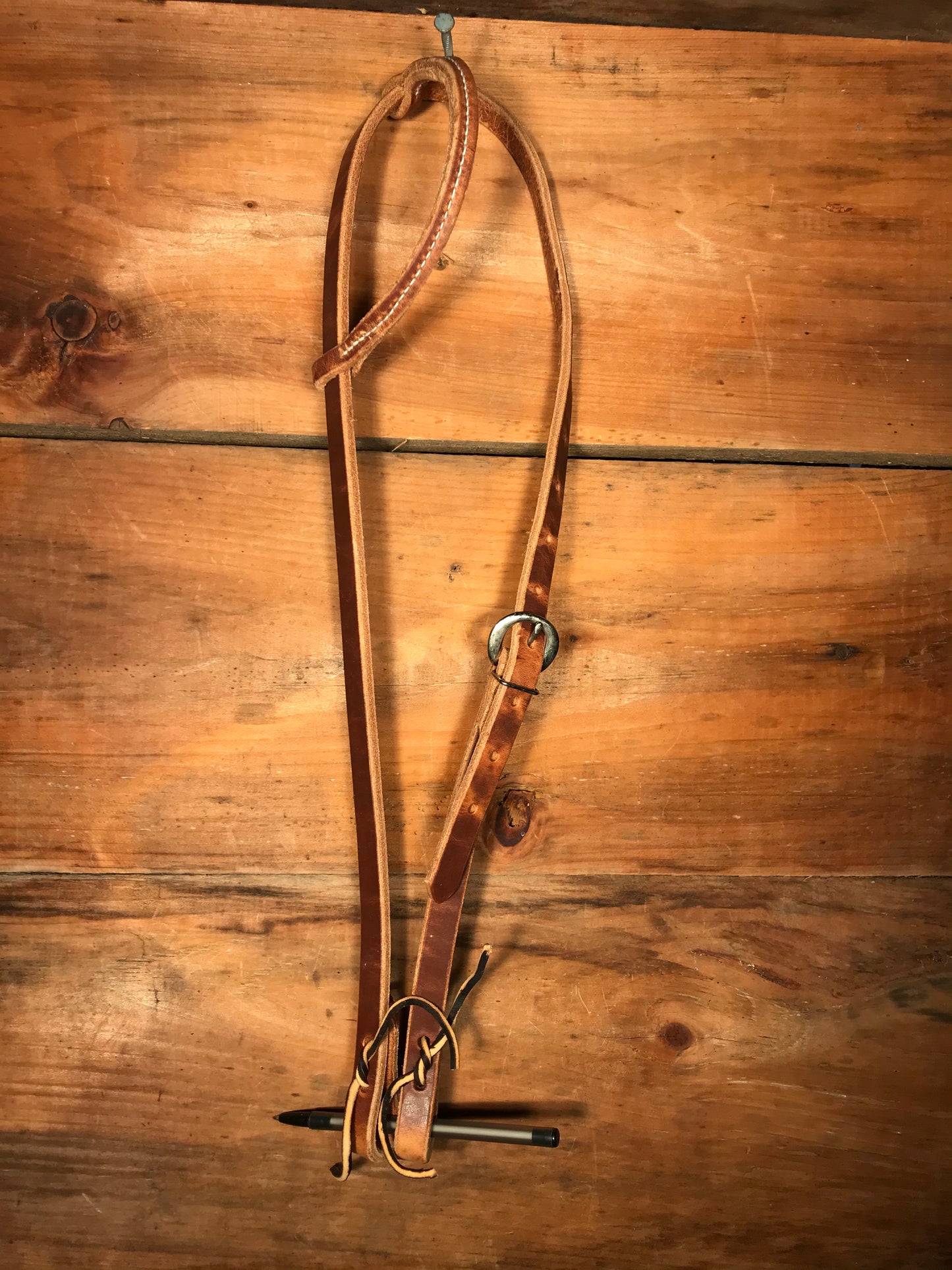One ear harness leather headstall