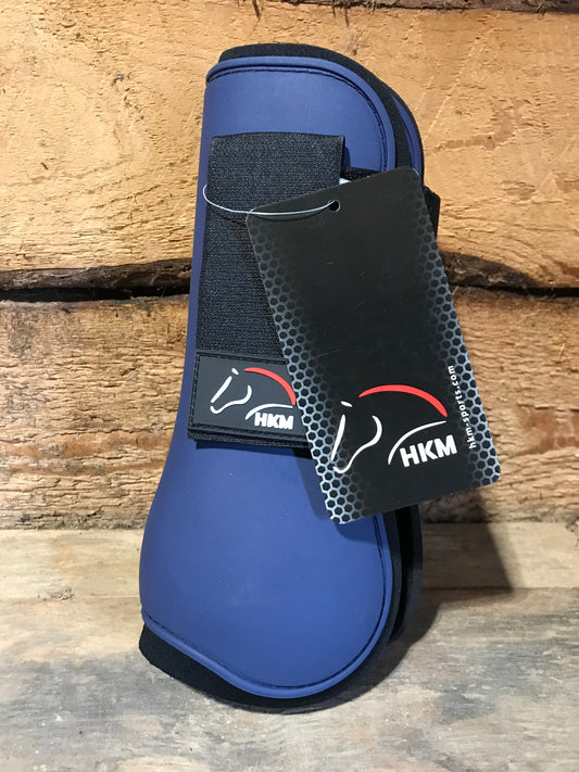 HKM open front full size front boots deep blue