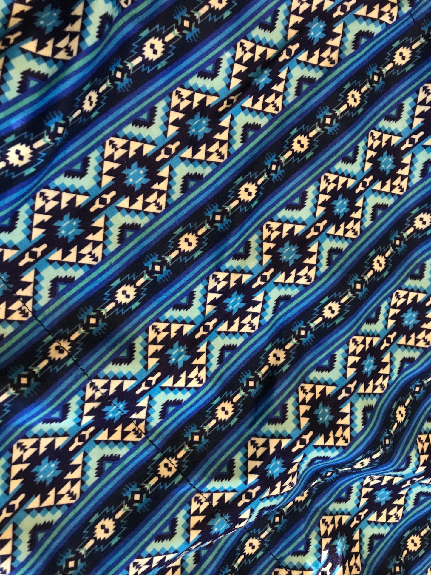Aztec Print fleece cooler-blue