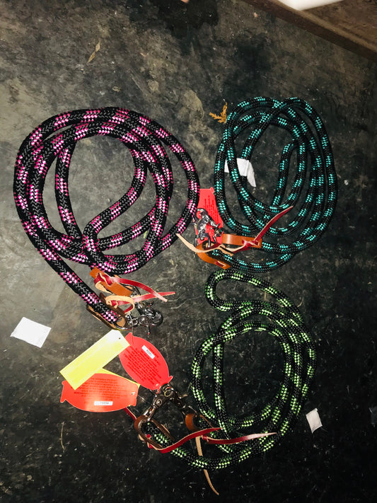 8ft braided nylon clip on reins