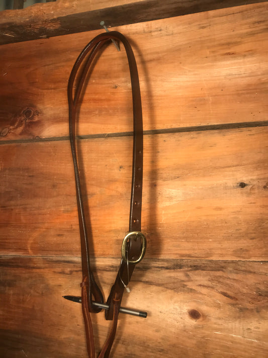 Heavy oiled harness leather split ear headstall