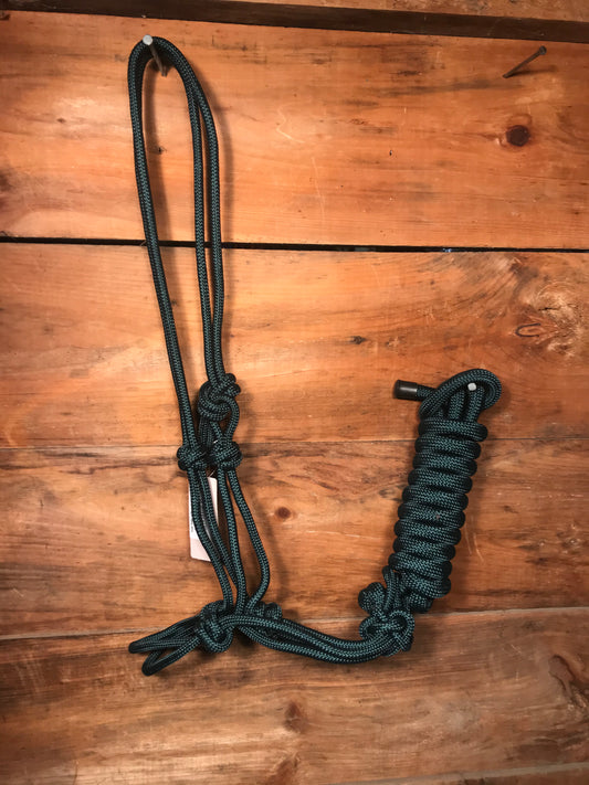 Hunter Green rope halter and lead