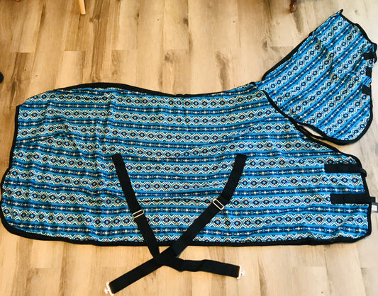 78” Aztec Print fleece cooler-blue